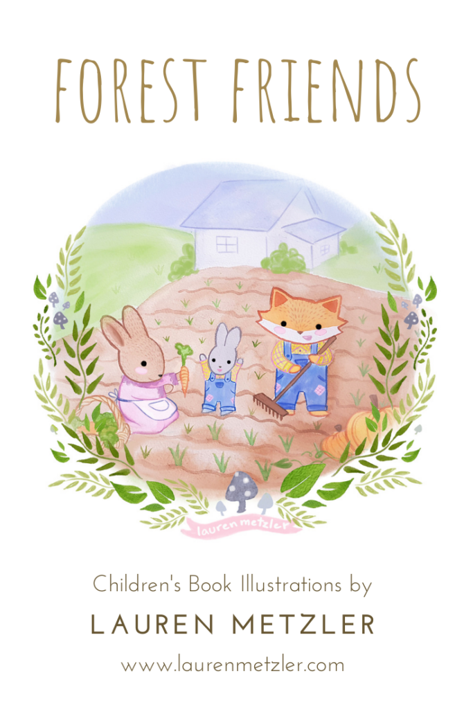 Oregon Fox and Bunny veggie patch Forest Friends by Lauren Metzler. See more work at http://laurenmetzler.com/