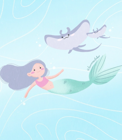 Mermaid children's book art