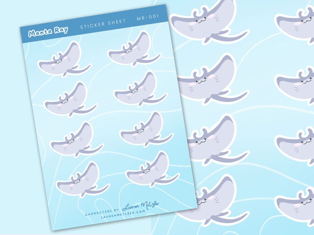 manta rays sticker sheet
