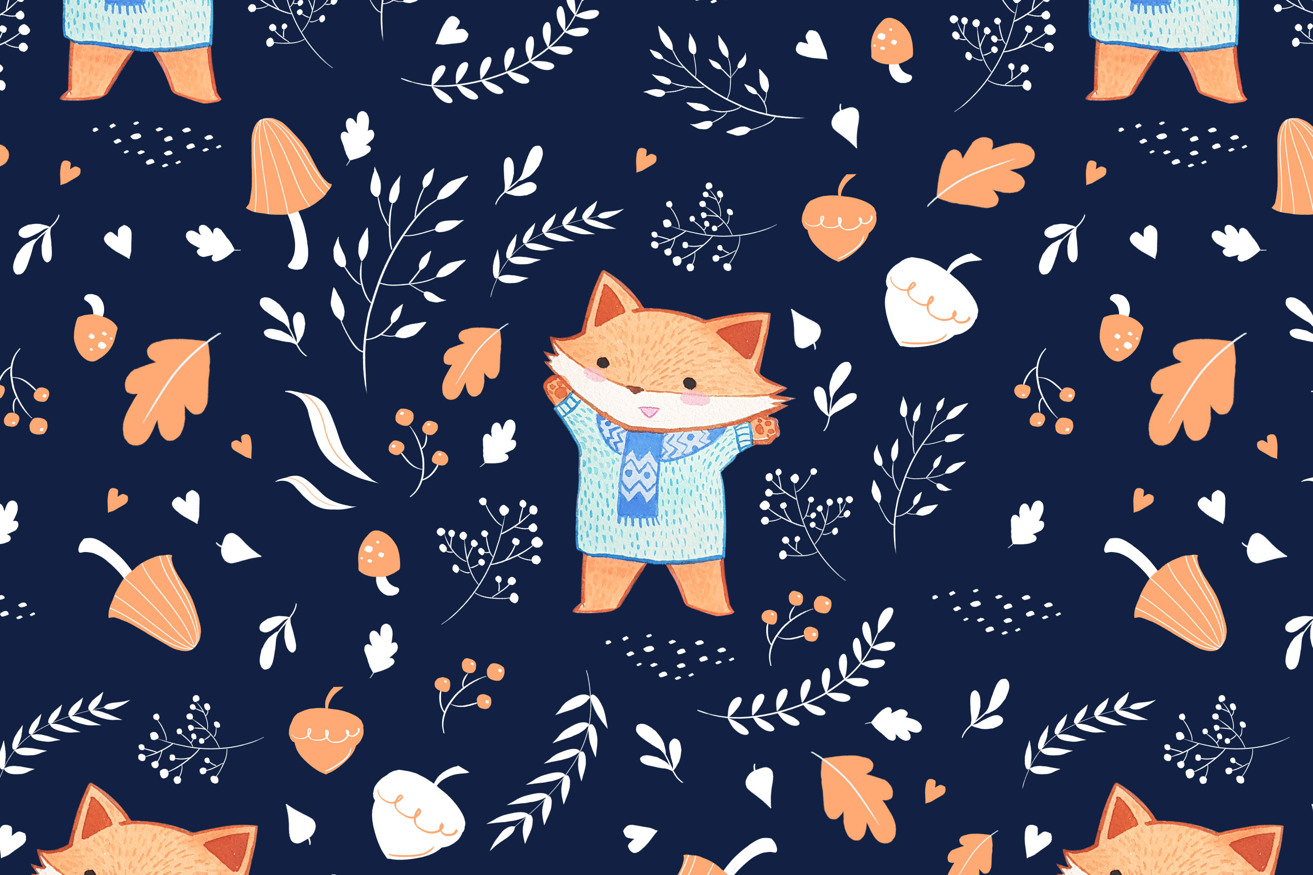 This Baby Fox pattern by Lauren Metzler works great for nursery items... baby sheets, quilts, blankets and clothes!