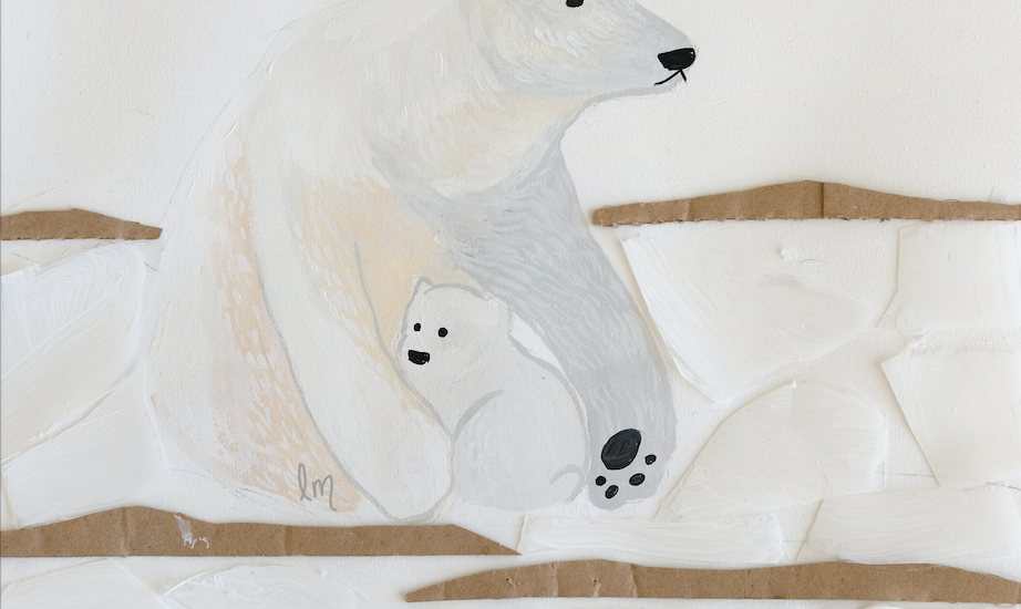 "Uber Eats Polar Bear" Recycled Art by Lauren Metzler