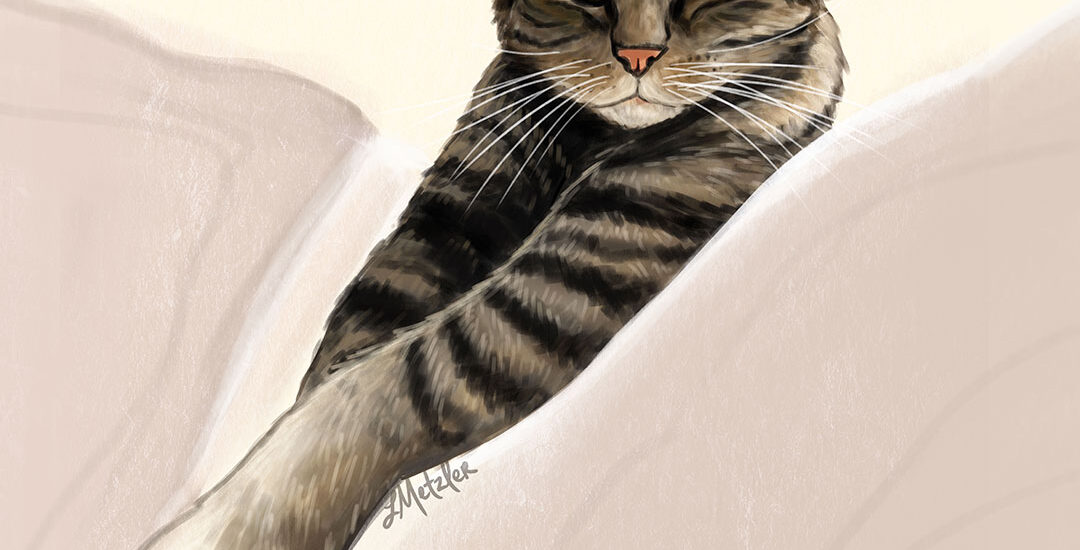 illustration of striped kitty