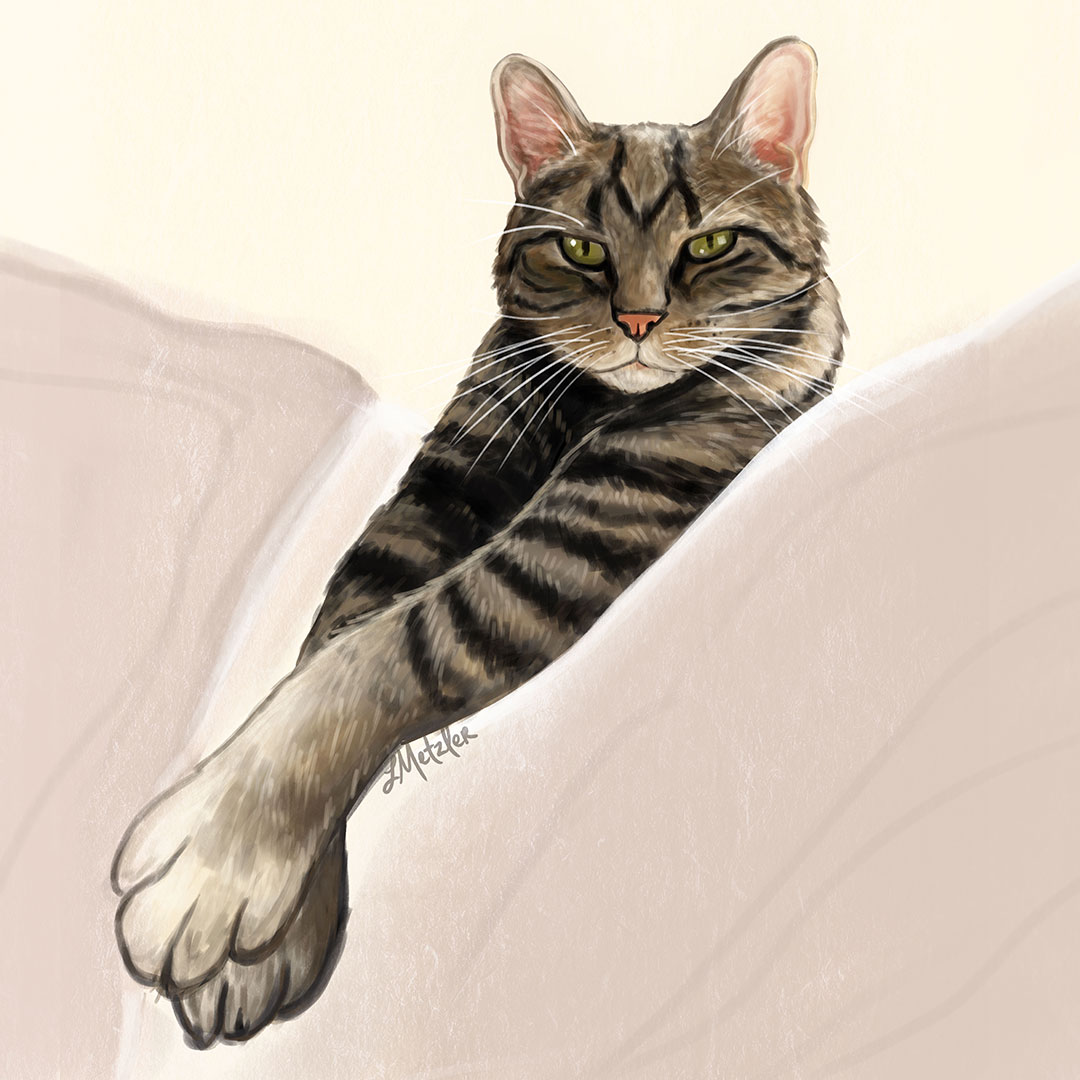 illustration of striped kitty