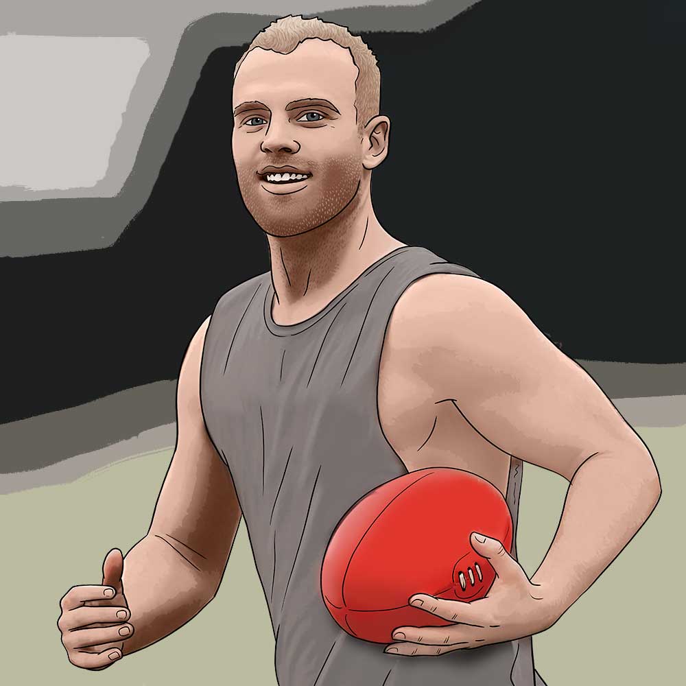 Illustration of Tom Mitchell Australian Rules Footballer